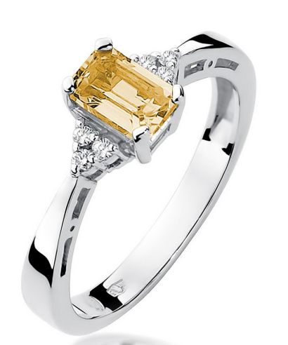 Bonore - White Gold 585 - Citrine 0,6 ct ring