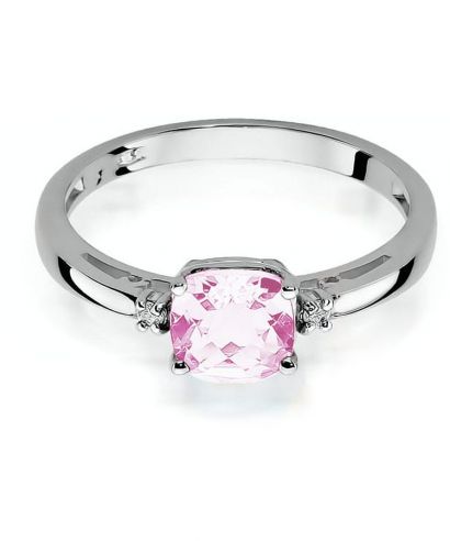 Bonore - White Gold 585 - Pink Topaz 1,1 ct ring