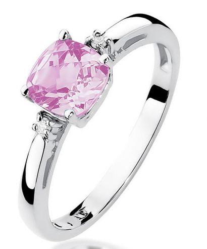 Bonore - White Gold 585 - Pink Topaz 1,1 ct ring