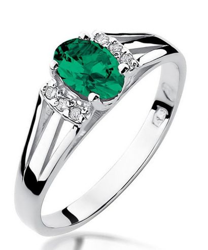 Bonore - White Gold 585 - Emerald 0,4 ct ring