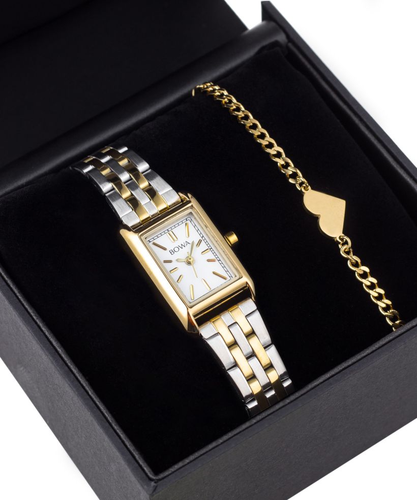 BOWA Paris White Silver-Gold Steel 20 Gift Set ladies watch