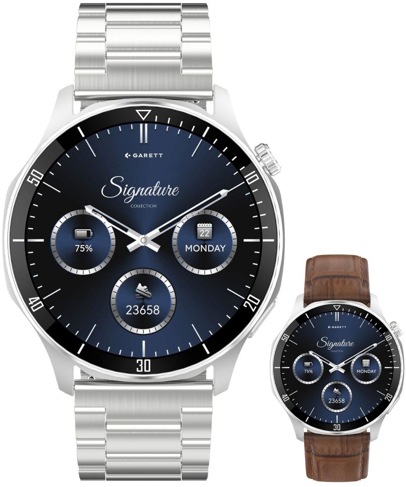 Garett Signature Prime Silver Solid SET gents smartwatch