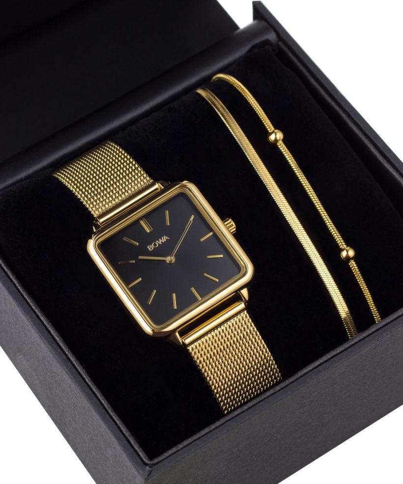 BOWA Vienna Black Gold Mesh 29 Gift Set ladies watch