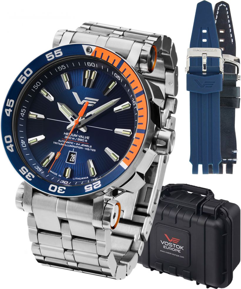 Vostok Europe Helium Valve Automatic Tritium Illumination SET + 2 straps Vostok gents watch
