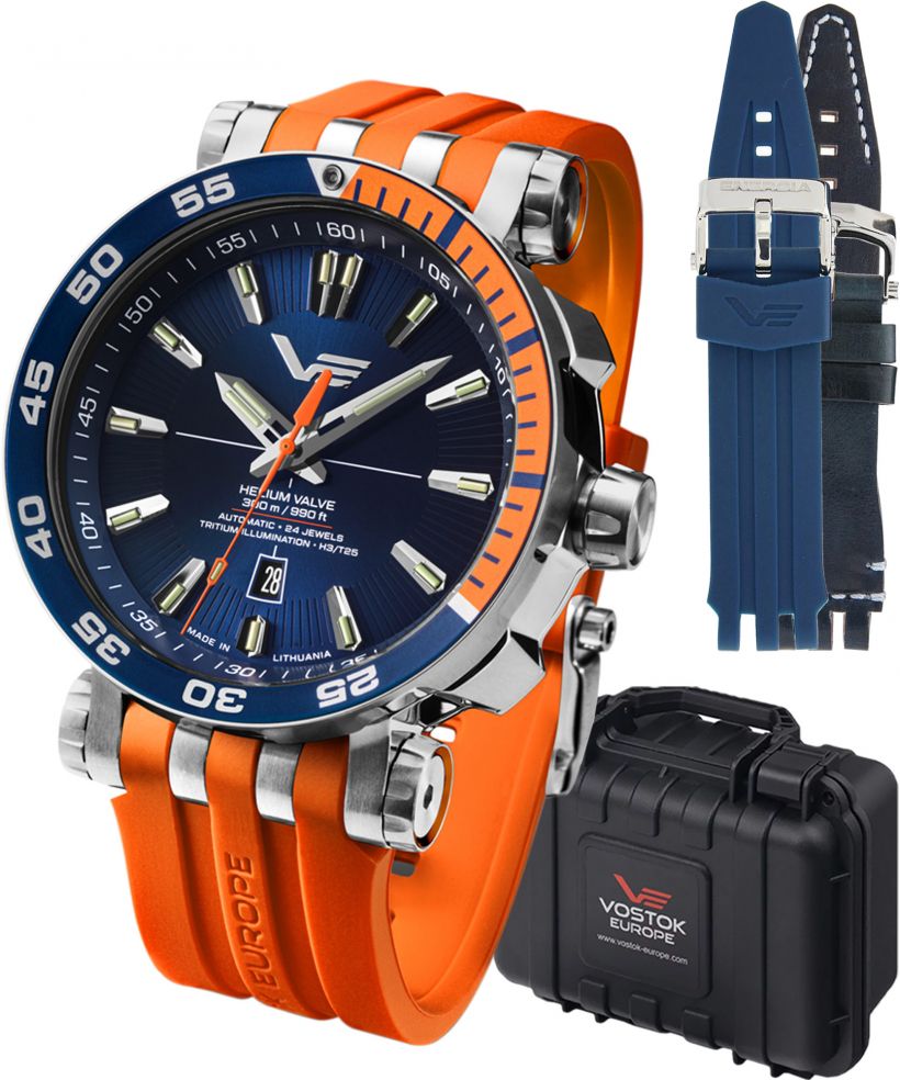 Vostok Europe Helium Valve Automatic Tritium Illumination SET + 2 Vostok straps gents watch