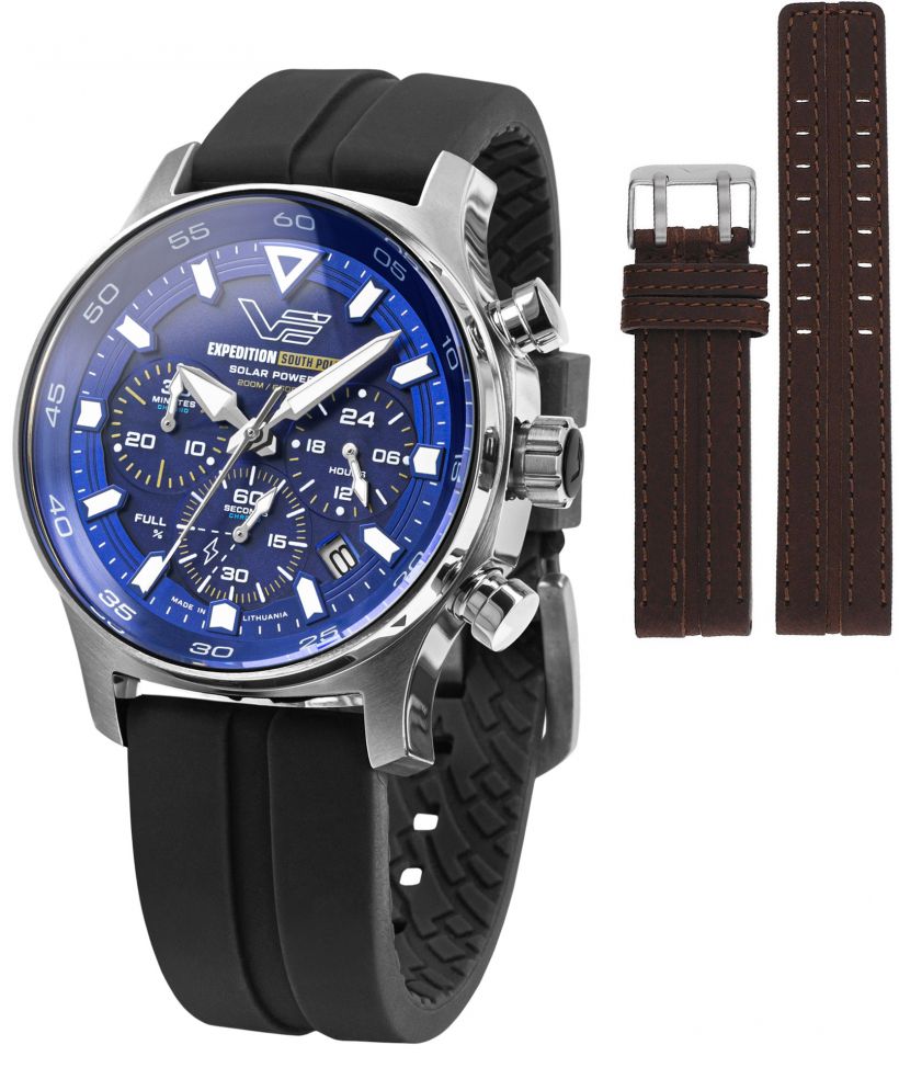 Vostok Europe Expedition South Pole Solar Power Chronograph Limited Edition SET + Vostok strap gents watch