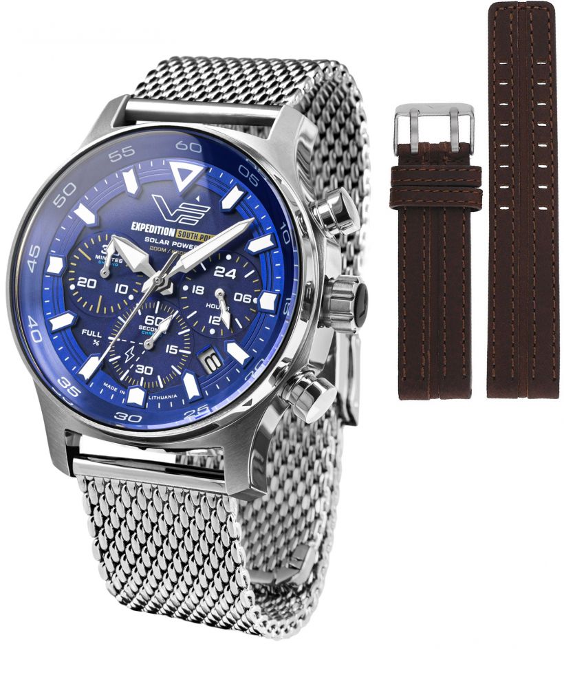 Vostok Europe Expedition South Pole Solar Power Chronograph Limited Edition SET + Vostok strap gents watch