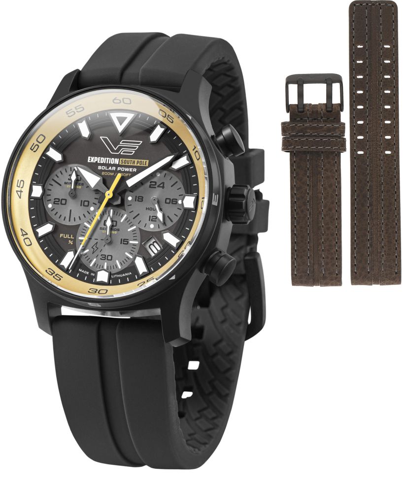 Vostok Europe Expedition South Pole Solar Power Chronograph Limited Edition SET + Vostok strap gents watch