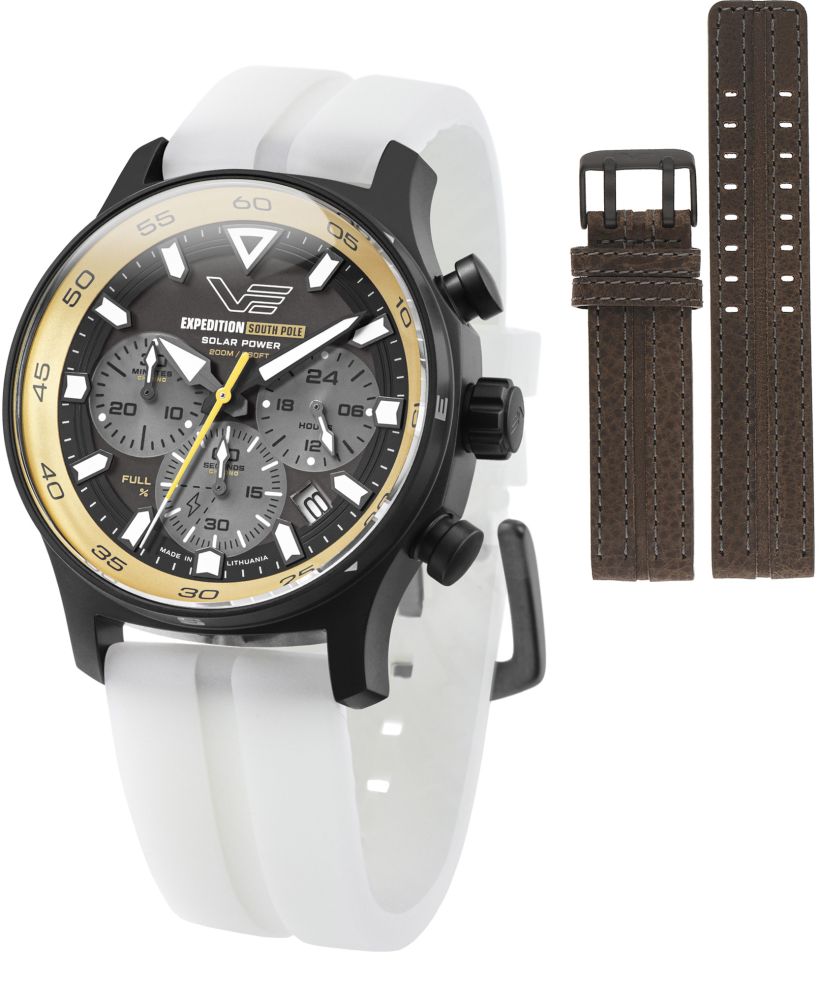 Vostok Europe Expedition South Pole Solar Power Chronograph Limited Edition SET + Vostok strap gents watch