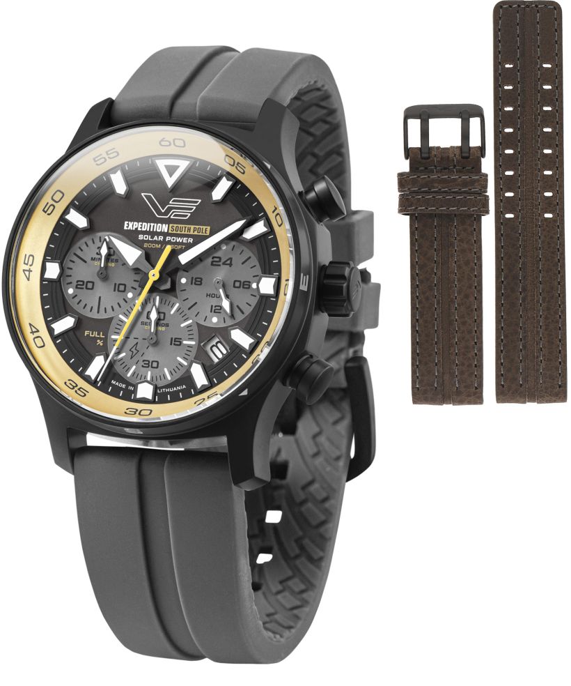 Vostok Europe Expedition South Pole Solar Power Chronograph Limited Edition SET + Vostok strap gents watch