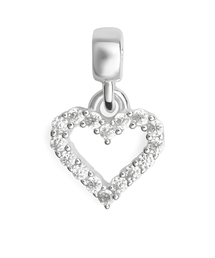 Daniel Wellington Heart Contour Crystal Charm Silver pendant