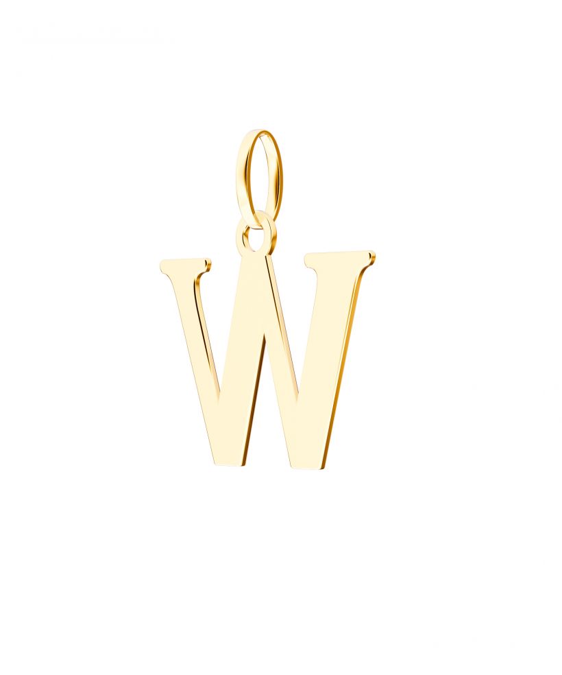 Bonore - Gold 585 - Letter W 17 mm pendant
