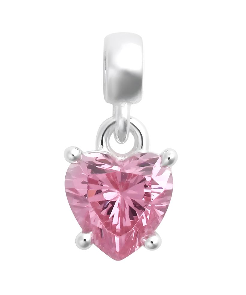 Daniel Wellington Heart Pink Crystal Charm Silver pendant