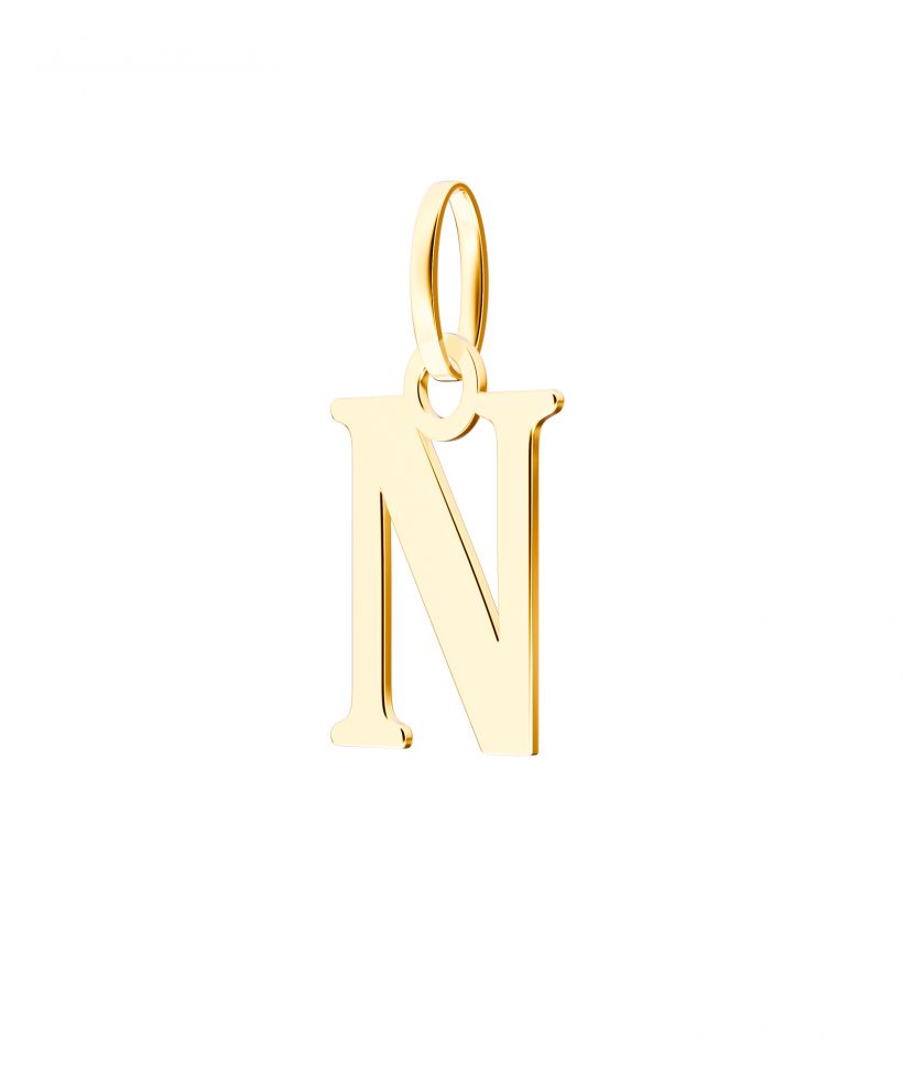 Bonore - Gold 585 - Letter N 17 mm pendant