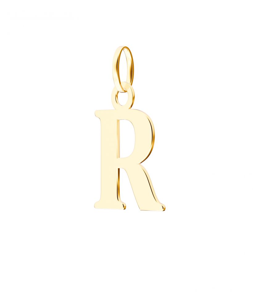 Bonore - Gold 585 - Letter R 17 mm pendant