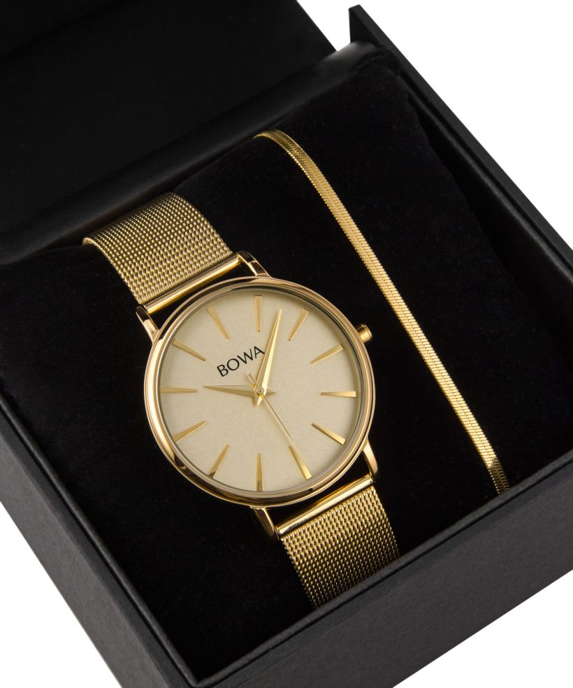BOWA Praha Full-Gold Mesh 38 Gift Set (watch + bracelet)