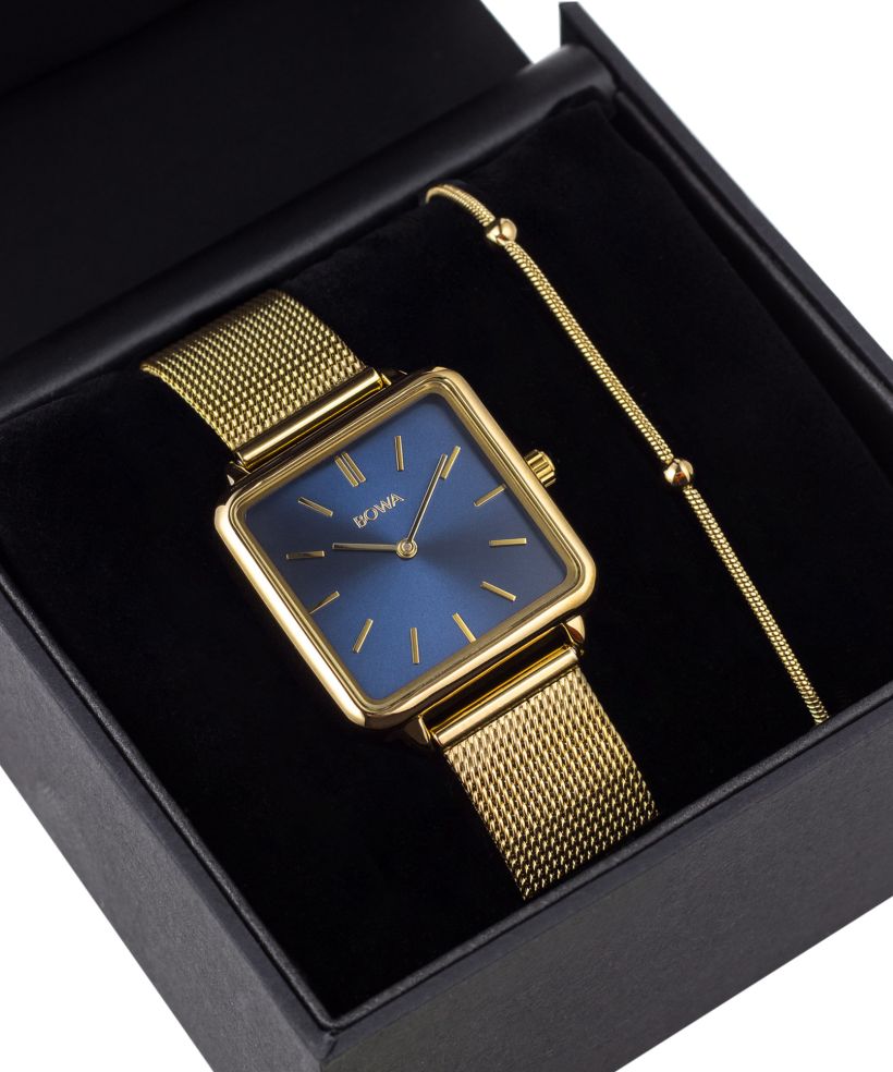 BOWA Vienna Navy Blue-Gold Mesh 29 ladies watch