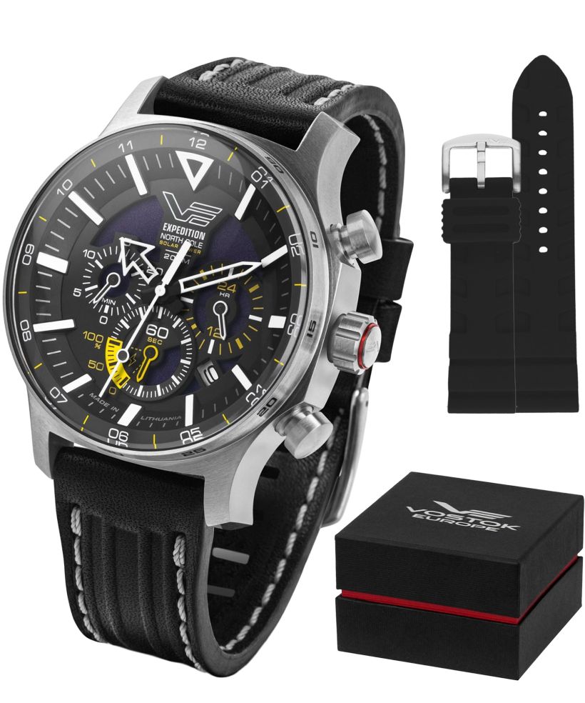 Vostok Europe Expedition North Pole Polar Puppy Solar Power Chronograph Limited Edition SET watch
