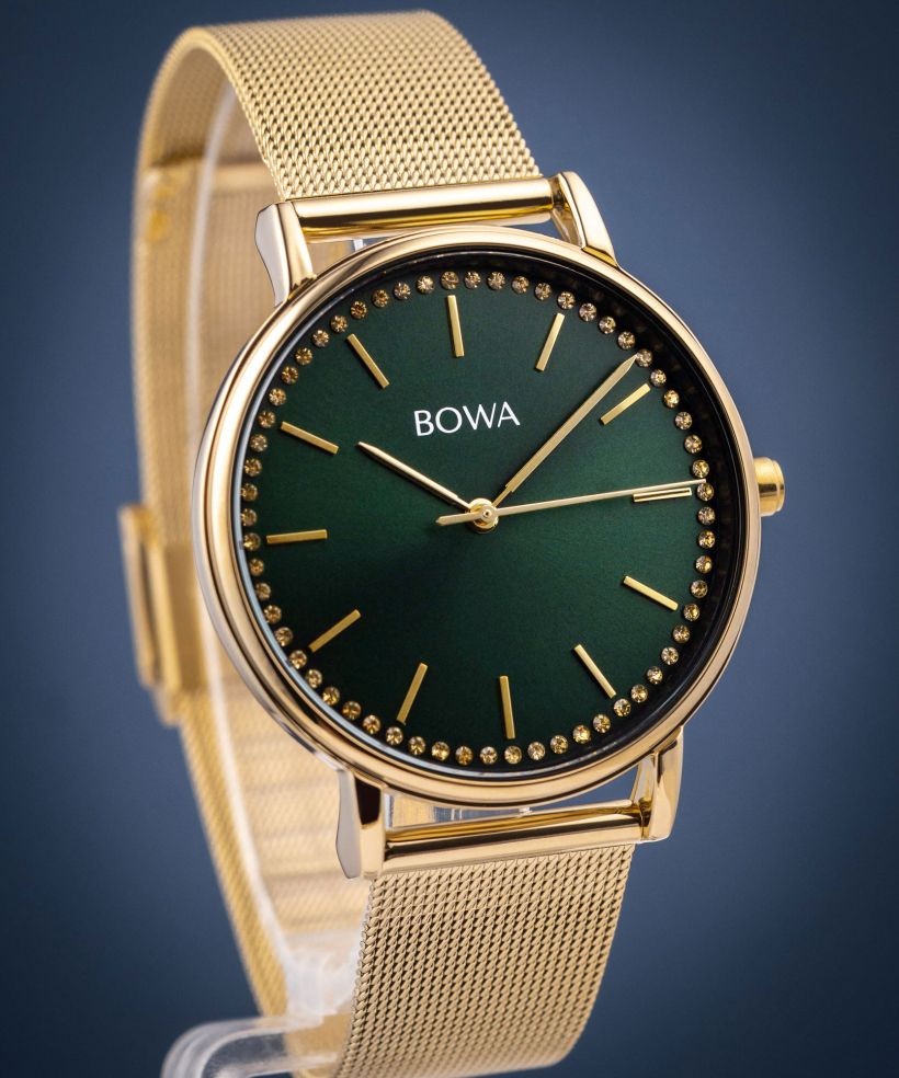 BOWA Rio Green-Gold Mesh 38 ladies watch