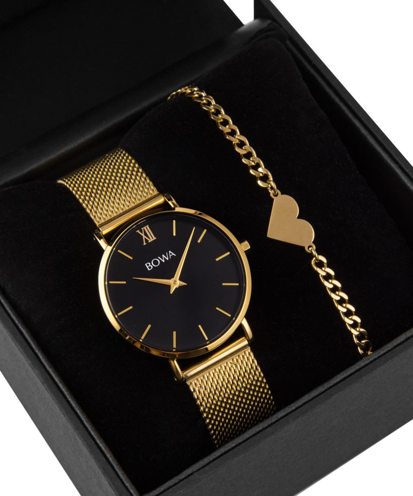 BOWA London Black-Gold 33 Gift Set (watch + bracelet)