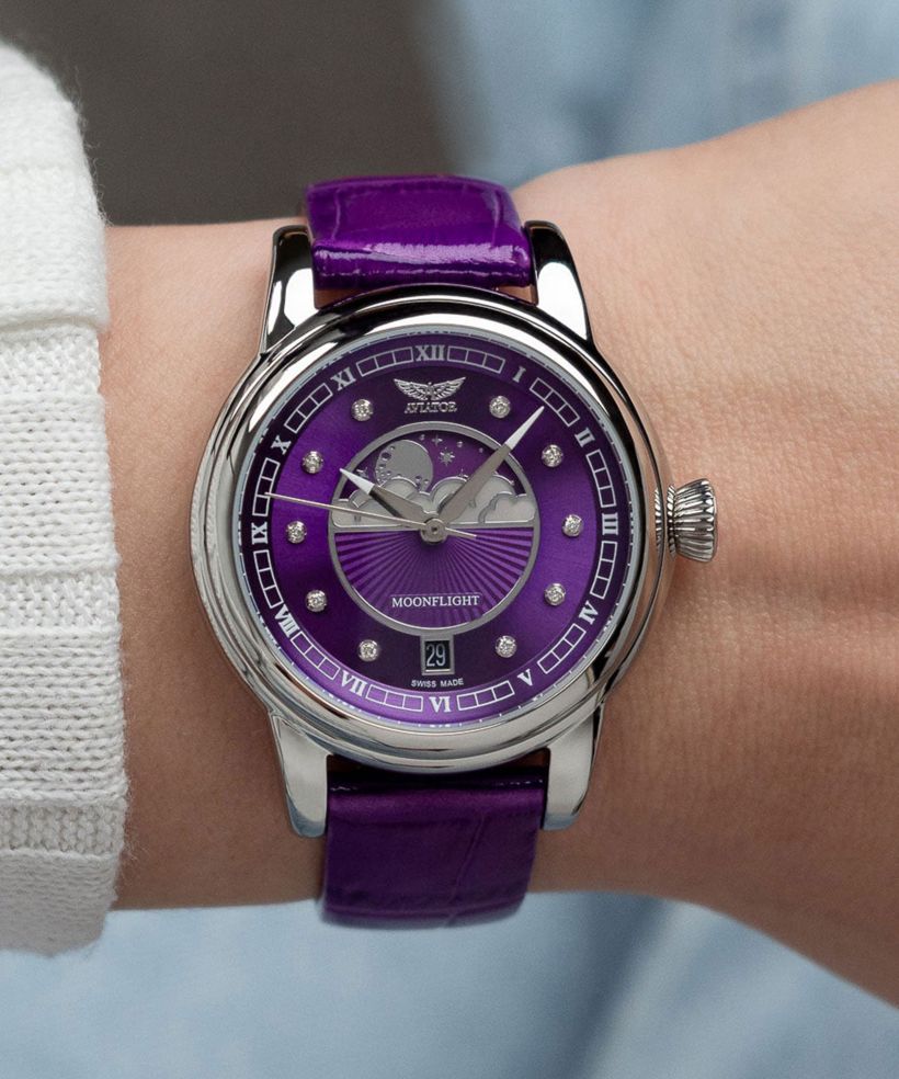 Aviator Douglas Moonflight Purple Diamonds Limited Edition watch