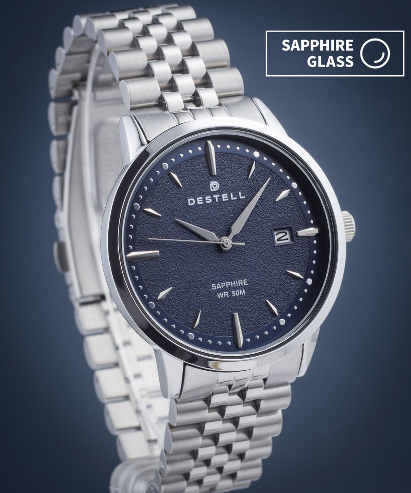 DESTELL Pictor Blue Silver Steel Sapphire watch