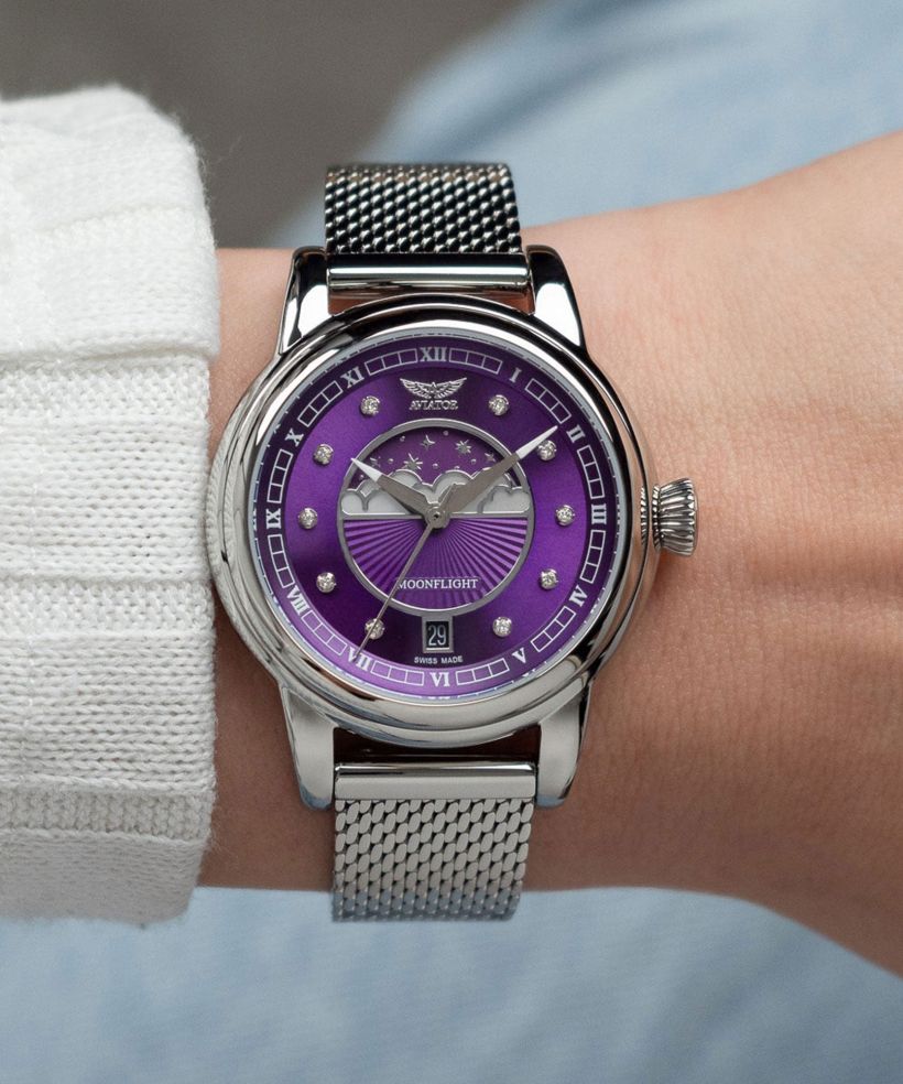 Aviator Douglas Moonflight Purple Diamonds Limited Edition watch