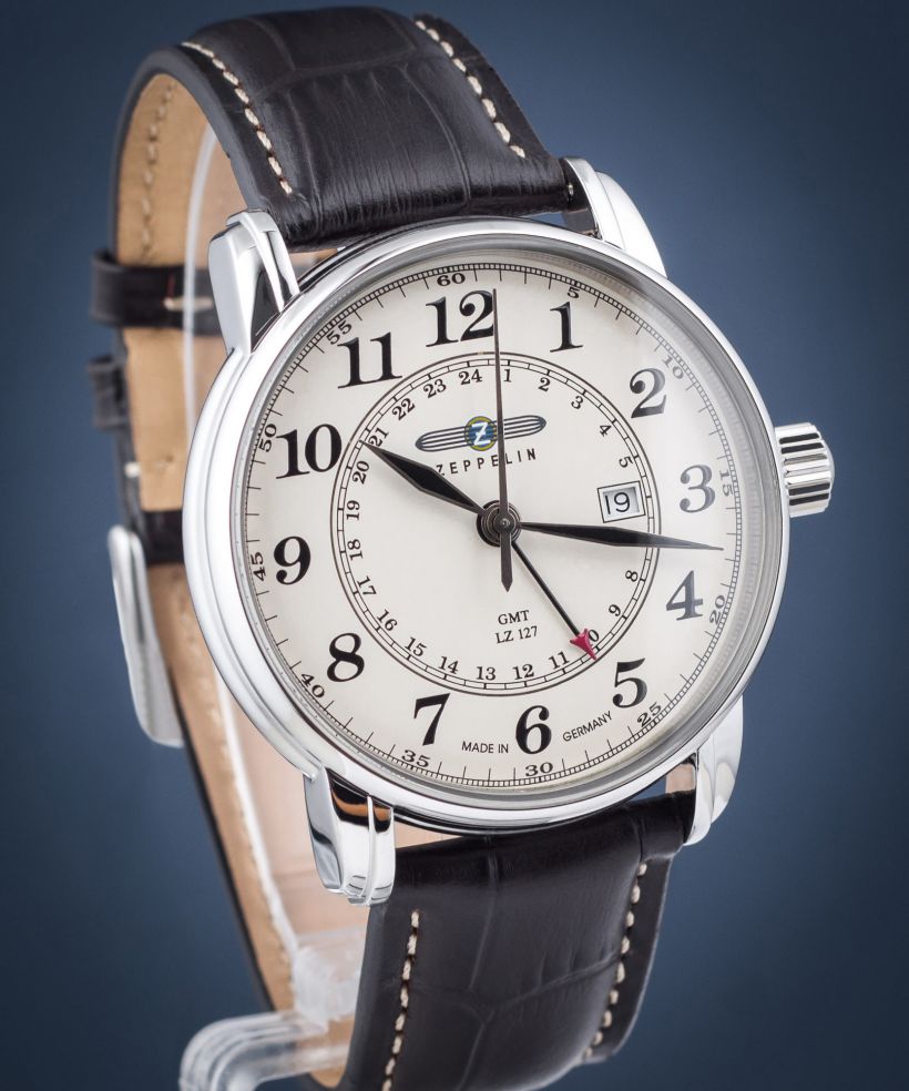 Zeppelin LZ127 Transatlantik Orologio Quarzo Cronografo GMT Datum – Quadrante Nero Con Indici Luminescenti, 42mm
