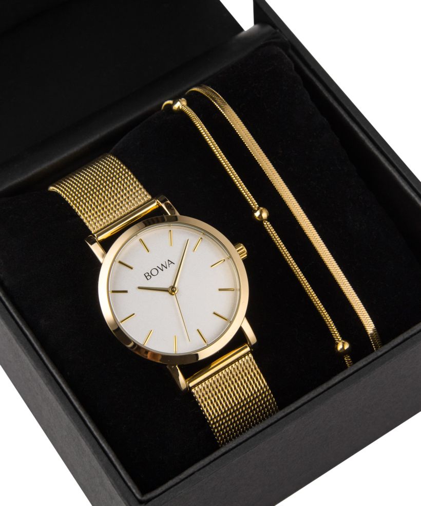 BOWA Tokyo White-Gold Mesh 33 Gift Set (watch + bracelet)