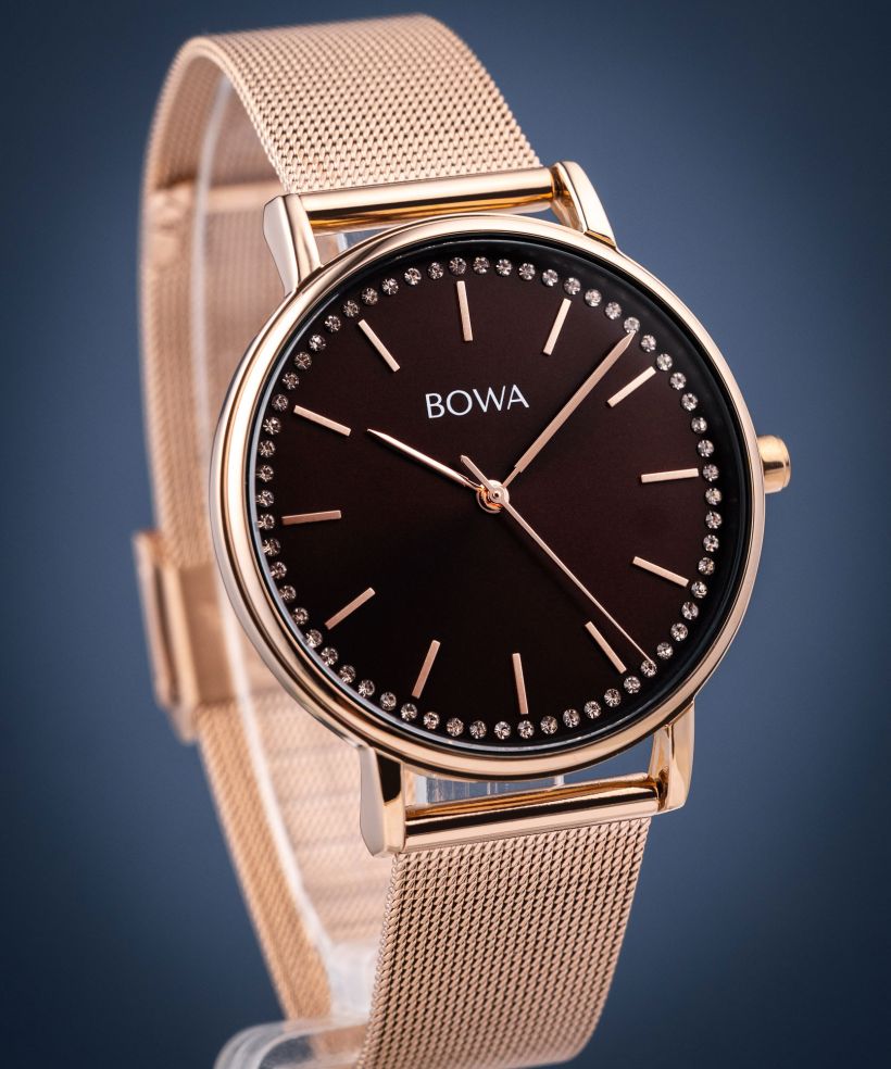 BOWA Rio Brown-Rose Gold Mesh 38 ladies watch