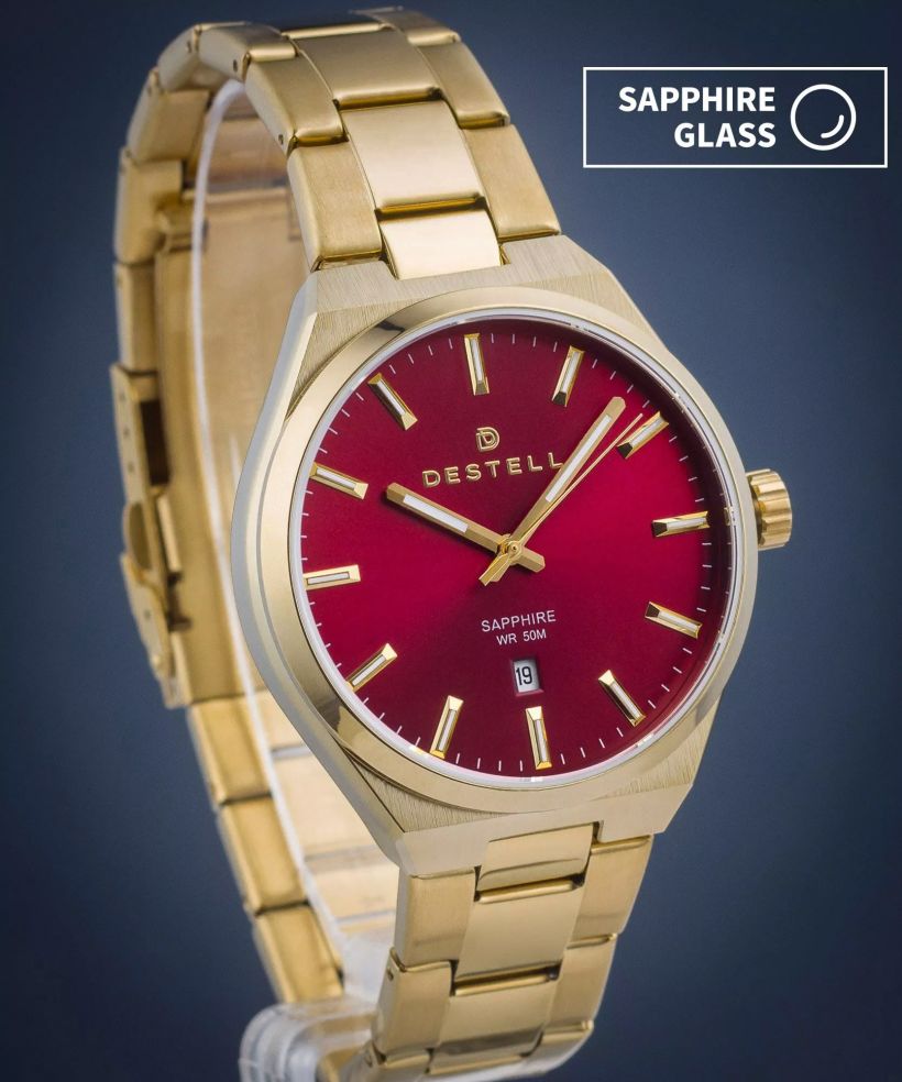 DESTELL Aries Red Gold Steel Sapphire watch