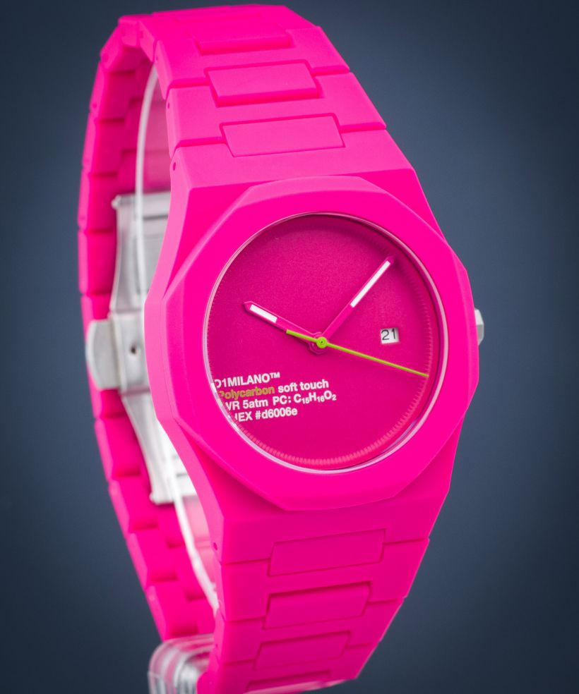 D1 Milano Polycarbon Hot Pink watch