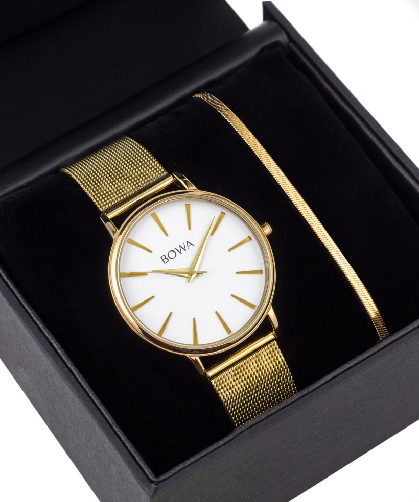 BOWA Praha White-Gold Mesh 38 Gift Set ladies watch