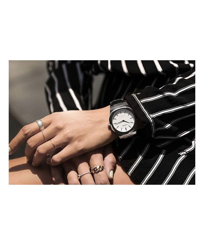 D1 Milano Ultra Thin Silver Black unisex watch