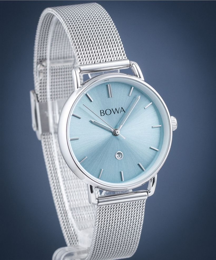 BOWA Milan Ice-Blue Silver Mesh 34 watch