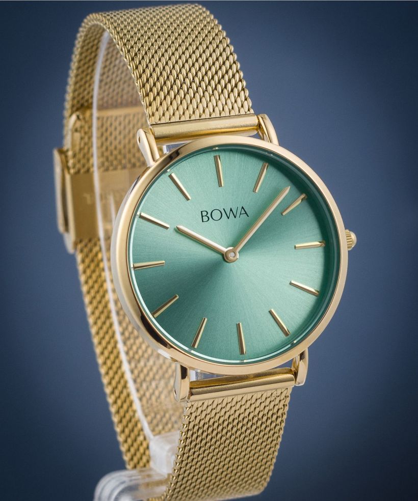 BOWA New York Petite Mint-Gold Mesh 34 women's watch