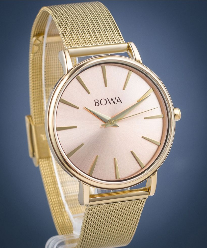 BOWA Praha Pink-Gold Mesh 38 watch