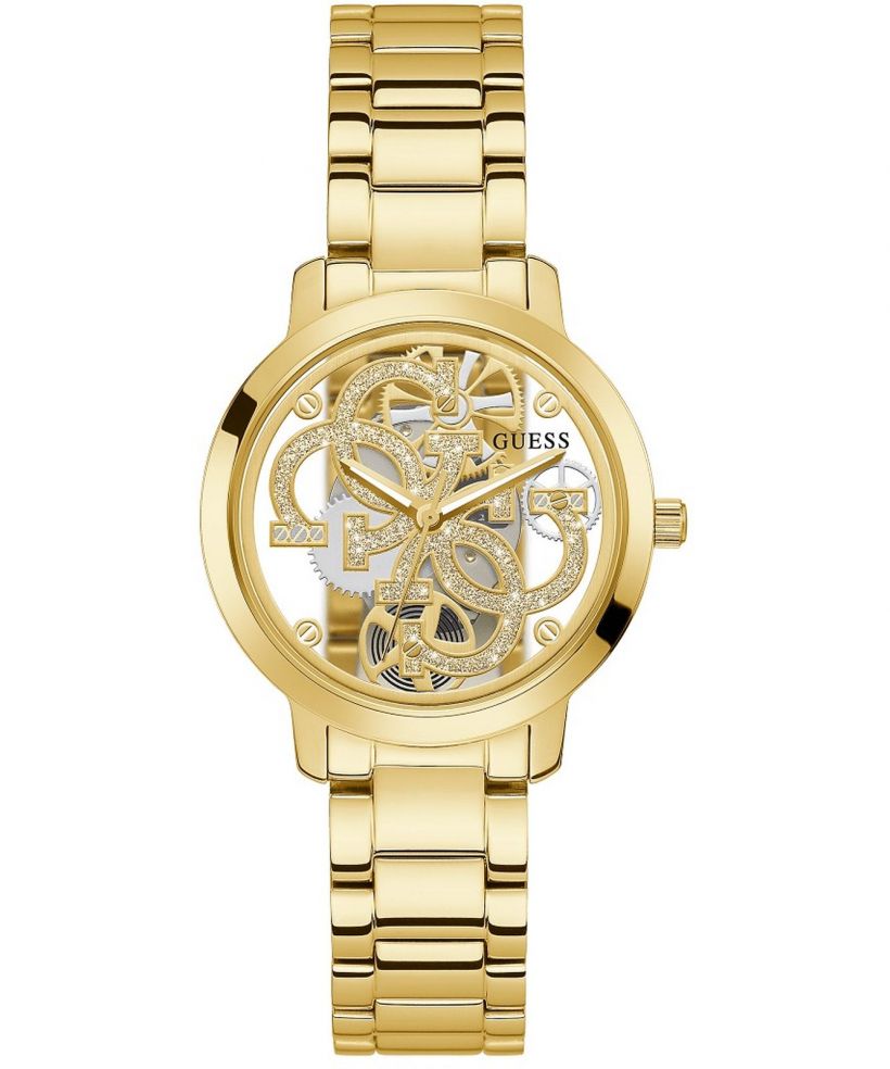 Guess Quattro Clear Skeleton watch