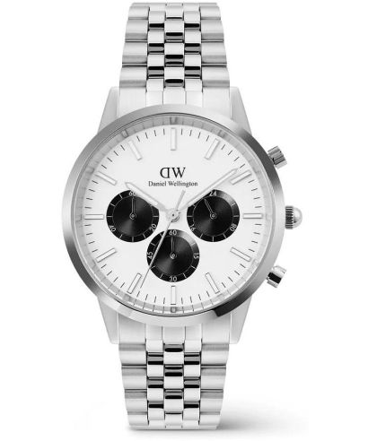Daniel Wellington Iconic Arch 5-Link Off- White Panda Silver Chronograph gents watch