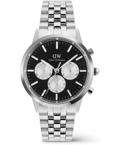 Daniel Wellington Iconic Arch 5-Link Onyx Panda Silver Chronograph gents watch