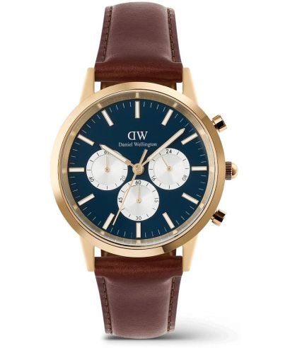 Daniel Wellington Iconic St Mawes Arctic Panda Gold Chronograph gents watch