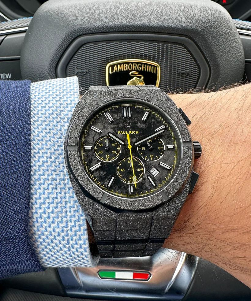 Paul Rich Motorsport Frosted Carbon Yellow Chronograph Limited Edition  watch