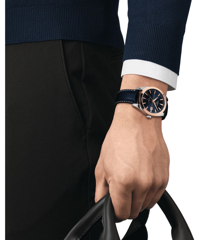 Tissot Gentleman Powermatic 80 Silicium 18k Gold Bezel watch