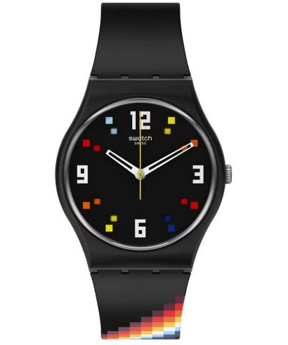 Swatch Black Carousel Squares unisex watch