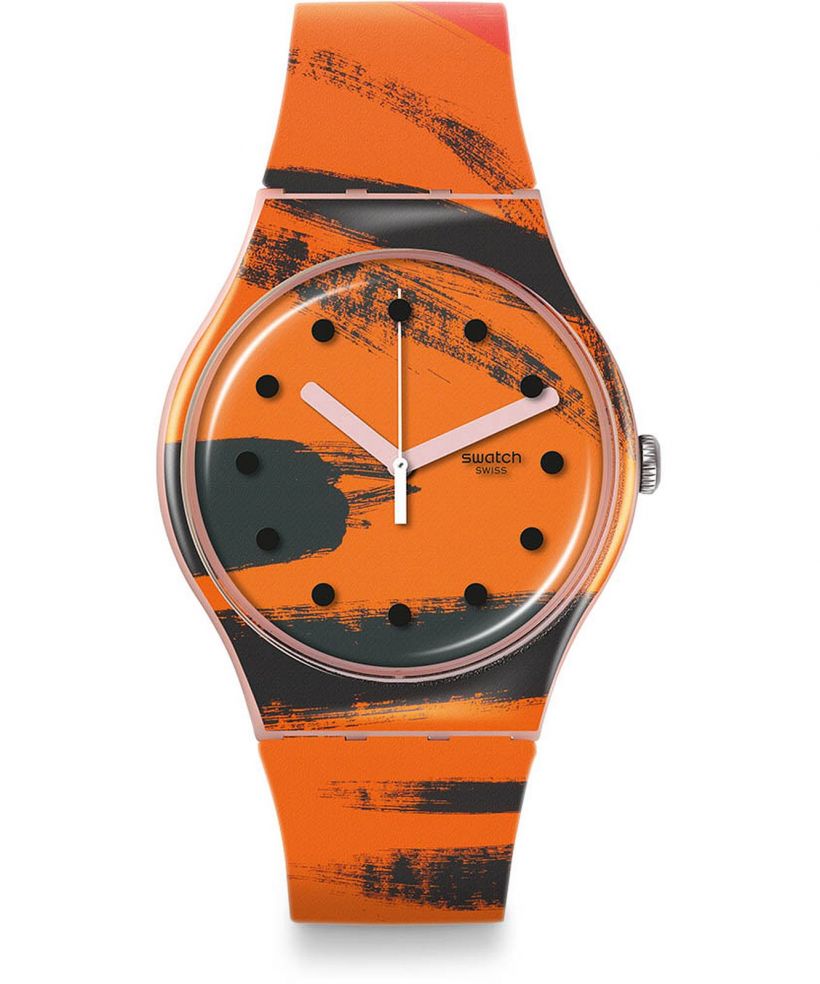 Swatch Tate Gallery Barns-Graham's Orange and Red on Pink watch