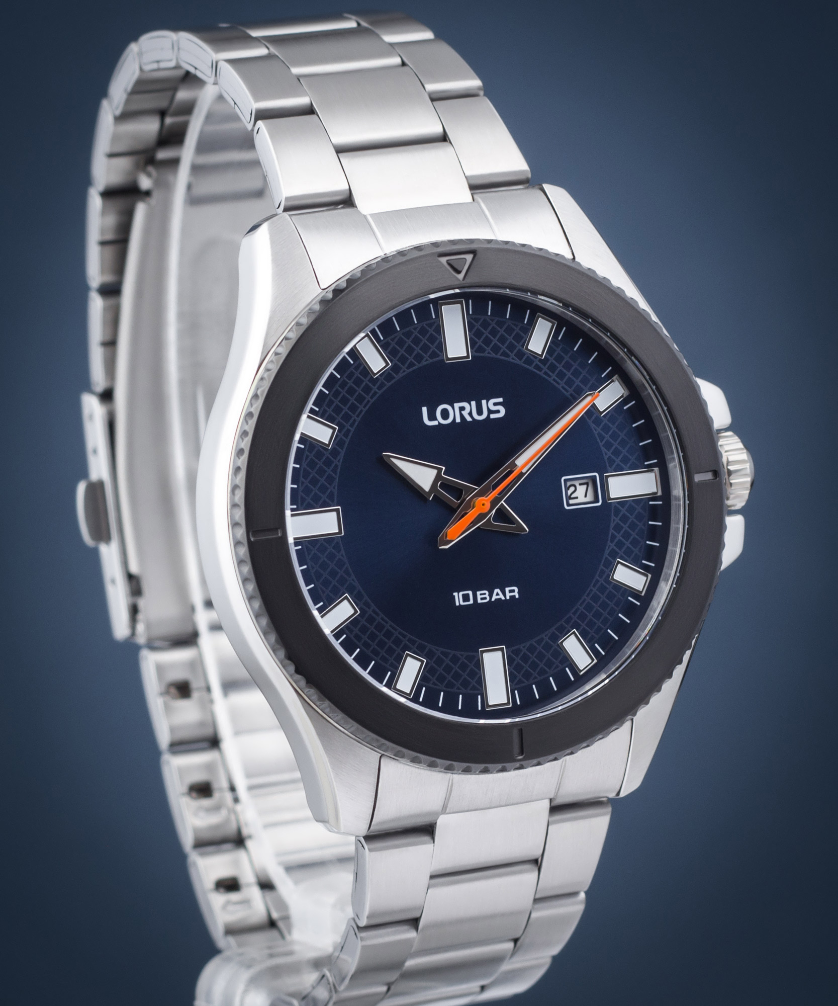 Lorus Orologio analogico al quarzo da uomo con bracciale in acciaio inossidabile, Argento - RH971QX9