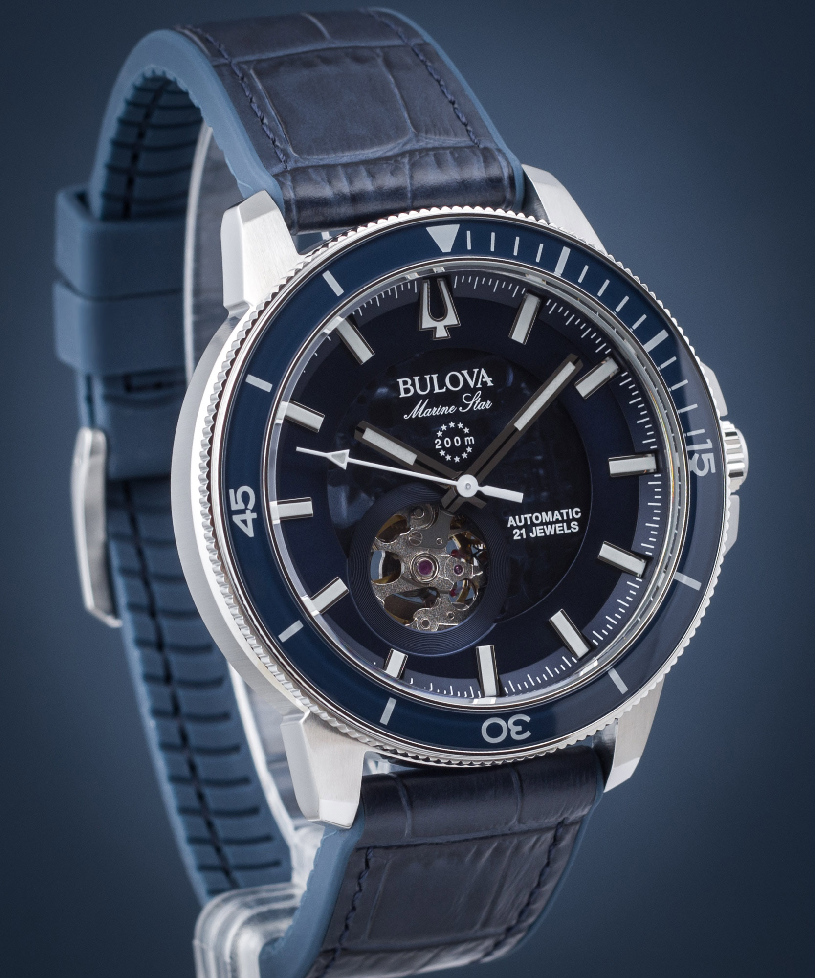 Bulova 96A291 - Marine Star Series C Open Heart Automatic Watch