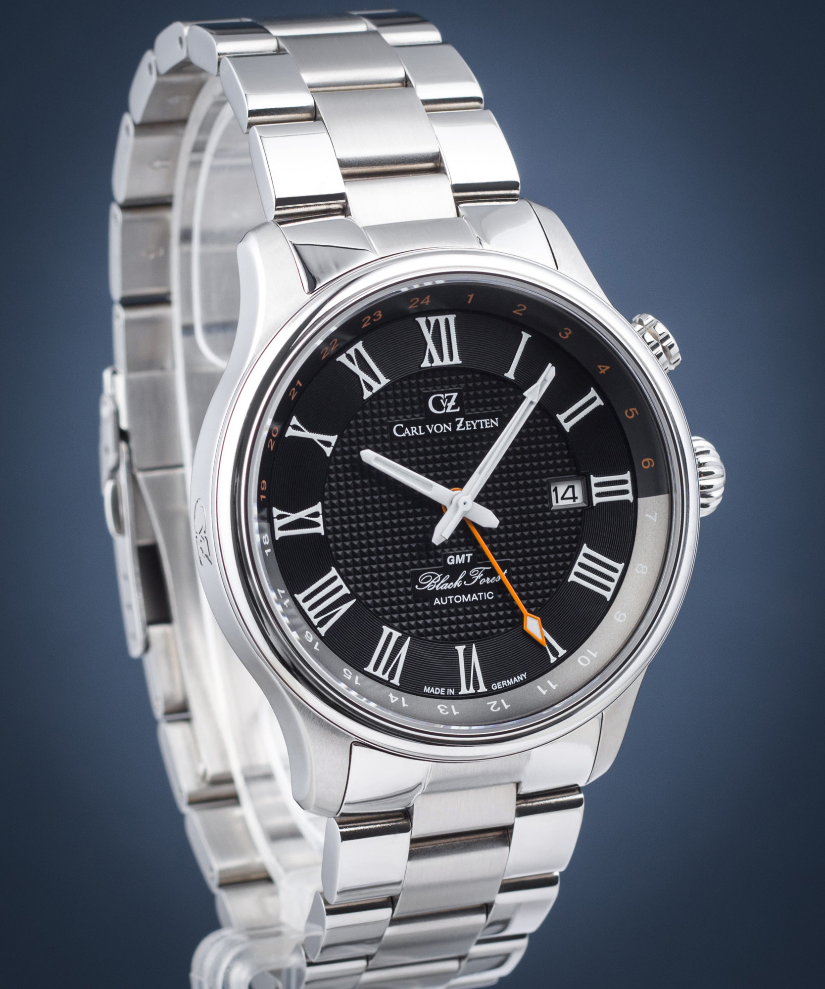 Carl von Zeyten CVZ0087BKMS - Rench Black Forest GMT Automatic watch •