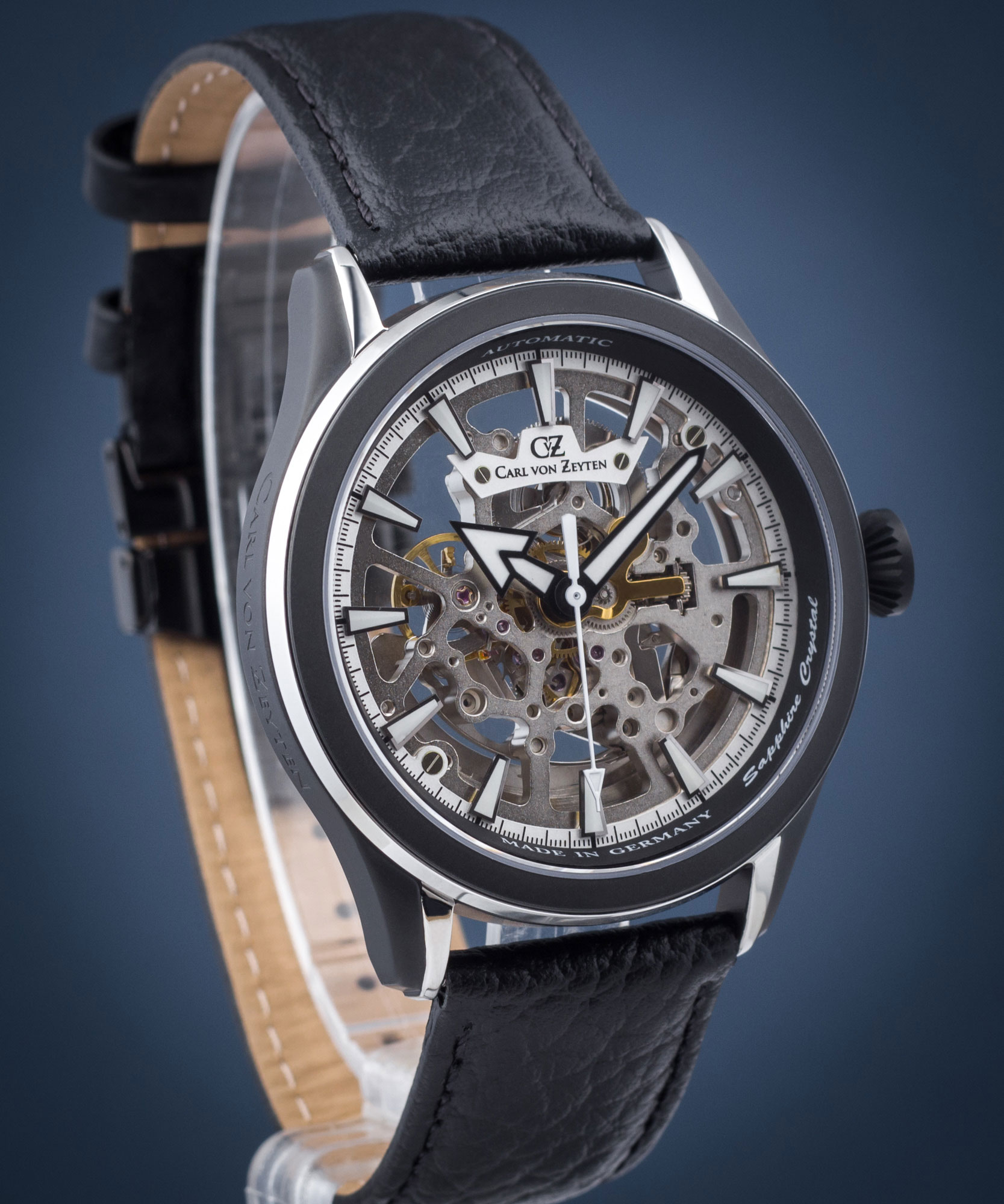 Carl Von Zeyten CVZ0065BKWS - Waldkirch Skeleton Automatic Watch •