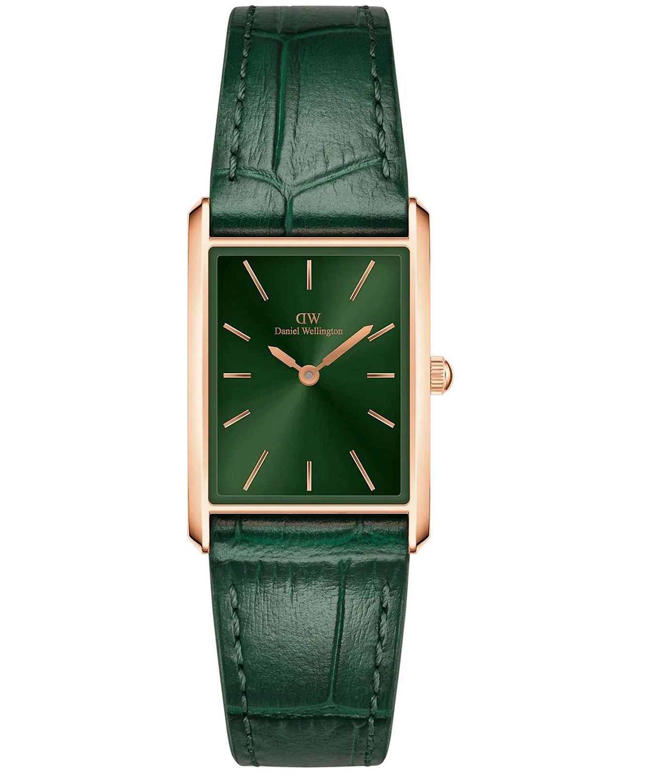 Daniel Wellington グリーン レザーベルト 時計 Daniel Wellington DW00100694 - Bound Crocodile Emerald Rose Gold